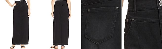 Style&co. Denim Maxi Skirt, Soft Coal Wash